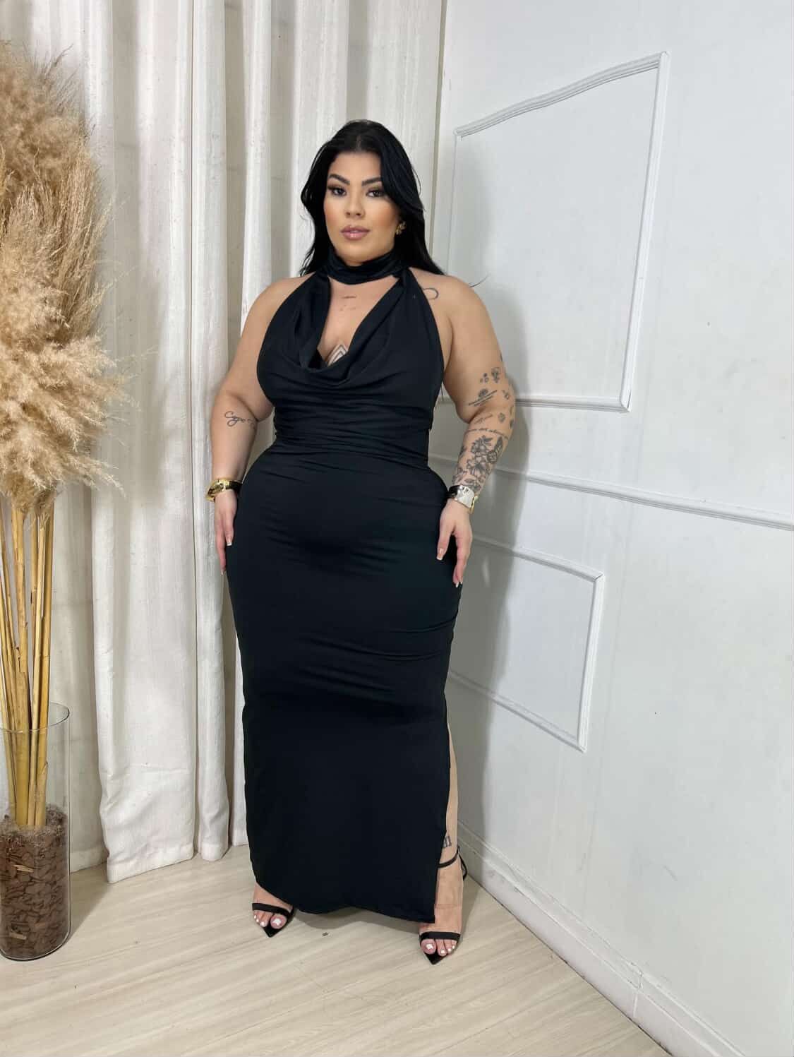 Vestido Longo Decote Solto