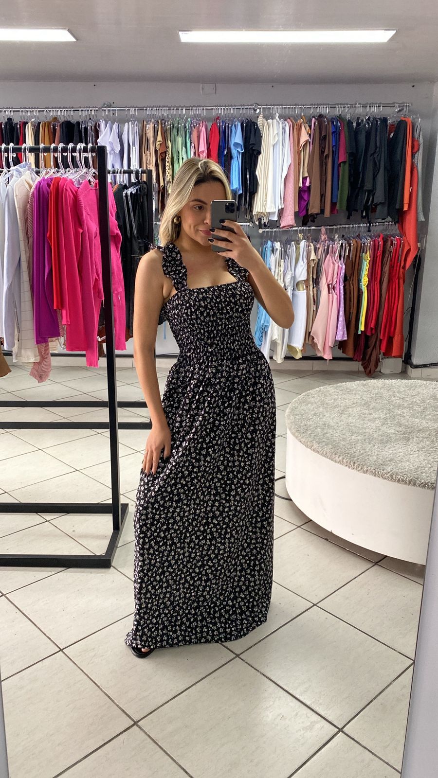 Vestido Lastex Florido