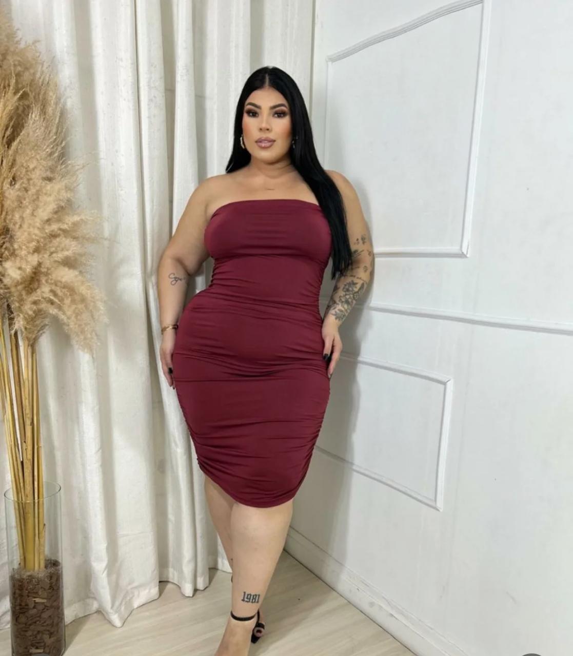 Vestido Tomara que Caia Franzido