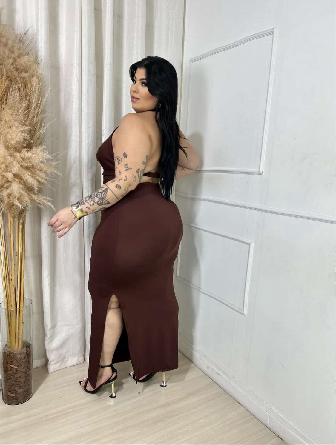 Vestido Longo Decote Solto